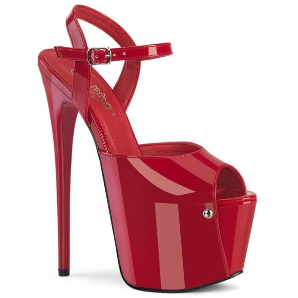 High Heels Sandalette JUBILANT-09 rot Lack mit überzogenem Plateau